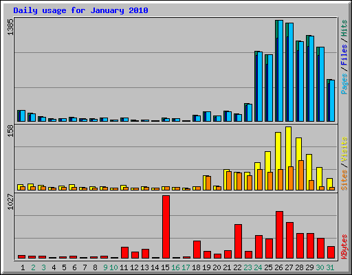 Daily usage for January 2010