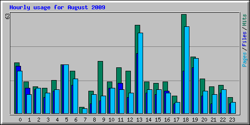 Hourly usage for August 2009